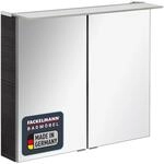FACKELMANN B.PERFEKT LED Spiegelschrank 80 cm, Anthrazit, Dark Oak Design,...