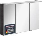 FACKELMANN B.PERFEKT LED Spiegelschrank 100 cm, Anthrazit/Dark Oak, Energiesparende