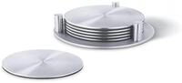 ZACK 20374 "REGIO" Untersetzer mit Halter - Set/6, Edelstahl matt