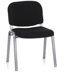 hjh OFFICE 704100 Besucherstuhl XT 600 Stoff Schwarz/Silber Konferenzstuhl