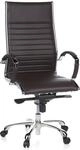 hjh OFFICE 660520 Profi Chefsessel Parma 20 Leder Braun B&uuml;rostuhl Drehstuhl, hohe