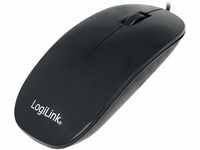LogiLink ID-0063 optische Maus im flachen Design (1000dpi) schwarz