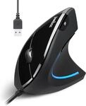 Perixx PERIMICE-513 kabelgebundene vertikale USB-Maus &ndash; 6 Tasten mit 1000/1600 DPI