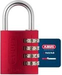 ABUS Zahlenschloss 145/40 Rot - Kofferschloss, Spindschloss u. v. m. -