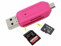 P87 USB Cardreader Kartenleser TF SD Dual Slot 2in1 OTG Adapter, für SD SDXC...