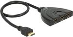 Delock HDMI UHD Switch 3 x HDMI in > 1 x HDMI out 4K mit Integriertem Kabel 50...