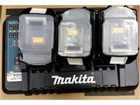 Makita Stromquellen-Set mit Doppel-Ladegerät + 3 Akkus (dc18rd, 18 V, 5 Ah),