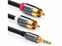deleyCON 1m Klinkenkabel Cinch Kabel 3,5mm Klinke zu Cinch RCA Stereo Audio...