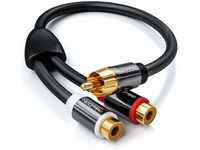 deleyCON 0,20m Audio Cinch Y-Adapter Verteiler Kabel für Subwoofer - AUX - 1x...