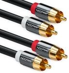 deleyCON 12,5m Cinch Stereo Audio RCA Kabel 2x Stecker - Schwarz