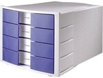 HAN Schubladenbox IMPULS 1010-X-14 in Lichtgrau/Blau / Stapelbare Sortierablage...