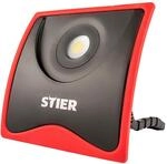 STIER COB LED Baustrahler, 5500 Lumen, 55W, Baulampe mit flexiblem Standfu&szlig;...