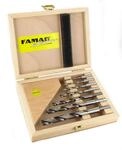 FAMAG Holzspiralbohrer-Bitsatz lang 7-teilig &Oslash; 3, 4 ,5 ,6, 8, 10 und 12 mm im