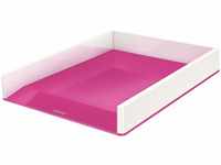 Leitz Briefkorb A4, Zweifarbiges Design, Weiß/Pink, Duo Colour, WOW, 53611023