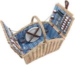 anndora Picknickkorb 4 Personen Weidenkorb Henkelkorb beige + Zubeh&ouml;r 23 TLG.