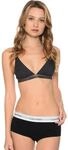 Calvin Klein Damen Hipster Boyshort aus Baumwolle mit Stretch, Schwarz (Black),...
