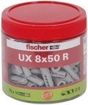 fischer Universald&uuml;bel UX 8 x 50 R, handliche Runddose mit 75 Nylond&uuml;beln,