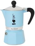 Bialetti 5042 Rainbow Caffettiera Colorata, Alluminio, Azzurro, 3 Tassen, Hellblau,