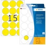 HERMA 2271 Punktaufkleber Klebepunkte gelb, 480 St&uuml;ck, &Oslash; 32 mm, 15 pro Bogen,