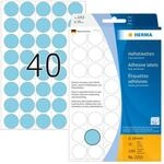 HERMA 2253 Punktaufkleber Klebepunkte perforiert blau, 1280 St&uuml;ck, &Oslash; 19 mm, 40 pro