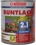 Wilckens 2in1 Acryl Buntlack f&uuml;r Innen und Au&szlig;en, gl&auml;nzend, 750 ml, RAL 9001