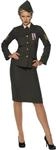 Smiffys, Damen Kriegszeit Offizier Kost&uuml;m, Rock, Jacke mit Orden, Hemdfront, Schlips