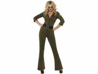 Smiffys, Damen Sexy Top Gun Aviator Kostüm, Overall und Gürtel, Top Gun, Größe: