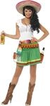 Smiffys, Fever, Damen Harlekin Glanz Kost&uuml;m, Kleid, &Auml;rmel und Hut auf Haarreif,