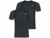 Odlo Herren Unterhemd Shirt Short Sleeve crew neck CUBIC 2 Pack, ebony...