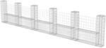 vidaXL Gabione U-Form Stahl 570x20x100cm Steinkorb Drahtkorb Mauersteinkorb