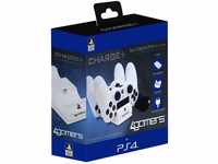 4Gamers PS4 Twin Charger with Cleaning Cloth - White