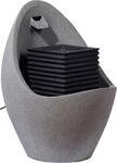 dobar&reg; Design Gartenbrunnen Minerva Gro&szlig; | Terrassenbrunnen mit LED-Beleuchtung 