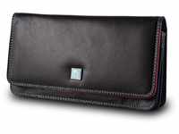 DuDu Mehrfarbige Kuvert - Brieftasche RFID in Leder Schwarz