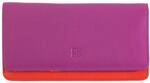 DUDU Mehrfarbige Kuvert - Brieftasche RFID in Leder Fuchsia