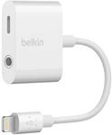 Belkin 3,5 mm Audio + Charge Rockstar (iPhone Aux-Adapter/iPhone-Ladeadapter), wei&szlig;