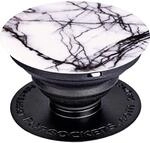 PopSockets Ausziehbarer Sockel und Griff f&uuml;r Smartphone/Tablet Wei&szlig; Marble