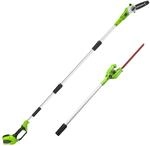 Greenworks G40PSH 2-in-1 Akku Stabheckenschere & Akku Hochentaster mit Schultergurt,