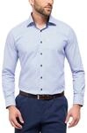 eterna Langarm Hemd Modern Fit Twill Gestreift, Hellblau/Weiss, W38 Langarm