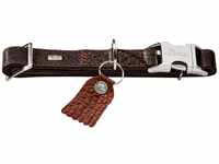 HUNTER CODY ALU-STRONG Halsung, Hundehalsband mit Aluminium Steckverschluss, Leder,