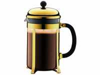 Bodum Chambord Kaffeebereiter 12 Tassen mit Metallrahmen, Chrom, Gold, 12.4 x 19.3 x