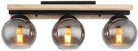 GLOBO Retrofit Deckenlampe Conni 60x20,5 cm Holz/rauchfarbig