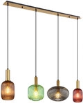 GLOBO Retrofit Balkenpendel Normy messingfarbig mehrfarbig 115x30cm 120cm Metall Glas