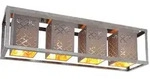 THOMAS Deckenlampe silberfarben 15498-4D, B/H/T: 75 x 22,5 x 20 cm, Textil, Metall