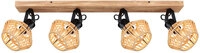 GLOBO Retrofit Deckenlampe mit 4 Spots Valli 80x16 cm 25cm schwarz /Hanf beige