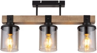 GLOBO Retrofit Deckenleuchte Lila 52x28,6 cm Holz/Rauch