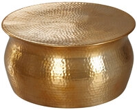 Couchtisch rund 60 x 30 cm Goldfarbig