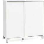 Schuhschrank 100 x 108 cm wei&szlig; silberfarbig