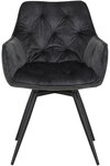 Stuhl Florentina 2er-Set Samtvelour Anthrazit Vintage Optik 49x84x63 cm