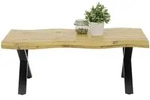 Couchtisch Lewis 110x60 cm - Wildeiche Nachbildung - X-Gestell Metall braun/schwarz