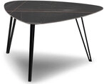 Couchtisch Liv 3 gesinterter Stein Metall schwarz 83x45x68